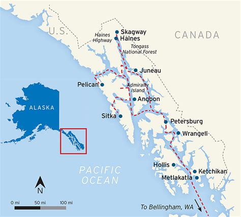 Map Of Inside Passage Alaska - Washington State Map