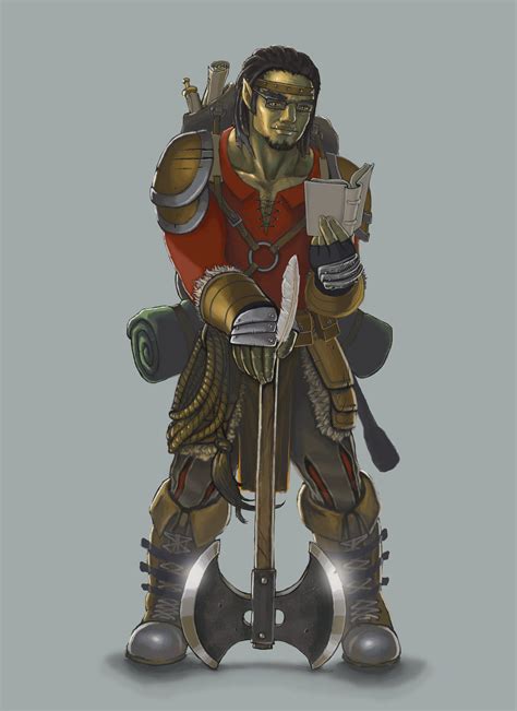 [Art] A Studious Half-orc Fighter : r/DnD