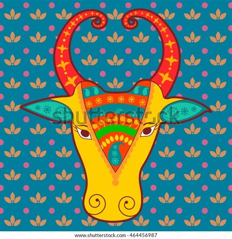 Vector Design Holy Cow Indian Art Stock Vector (Royalty Free) 464456987