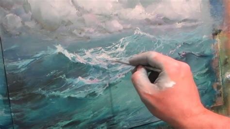 Seascape oil painting. Ocean. Part 2. - YouTube