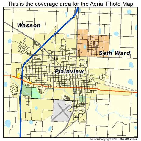 Aerial Photography Map of Plainview, TX Texas