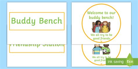 Buddy Bench And Friendship Station Display Signs