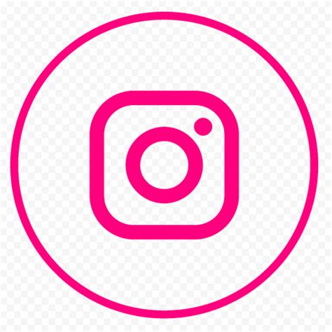HD Round Circle Pink Line Instagram IG Logo Icon PNG | Citypng