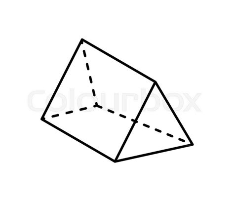 Triangular prism geometric shape ... | Stock vector | Colourbox