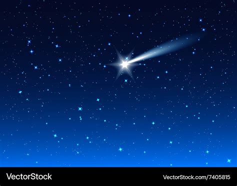 Night sky star drops in sky make wish Royalty Free Vector