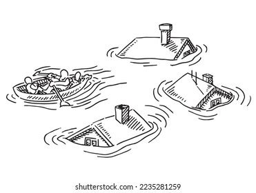 Flood Drawing Photos, Images & Pictures | Shutterstock