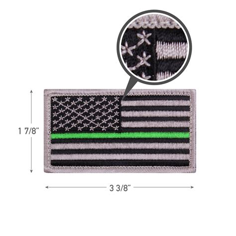 Thin Green Line Embroidered American Flag Patch - Midwest Public Safety ...