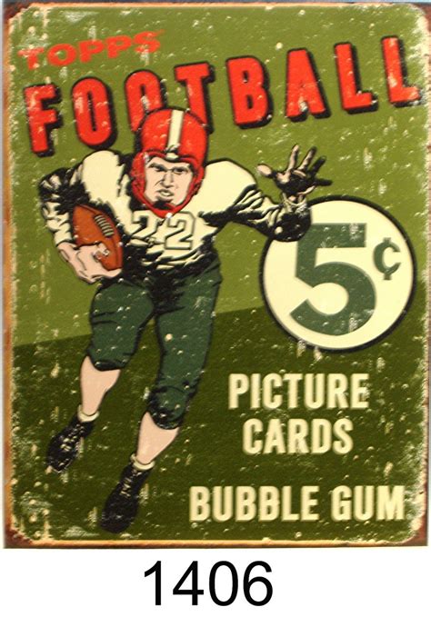 TOPPS FOOTBALL CARD BOX TOP SIGN - Old Time Signs