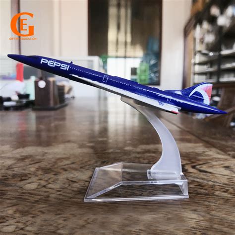 PEPSI Concorde Aircraft Model Diecast Solid Metal Plane Airplane Model Static Ornament 16CM ...