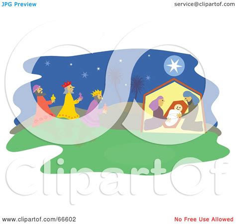 Royalty-Free (RF) Clipart Illustration of a Nativity Scene And The Star Of Bethlehem by Prawny ...