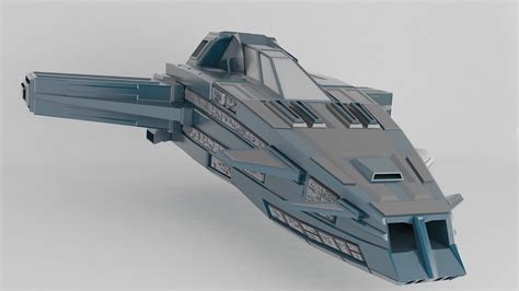 free small fighter spaceship 3d model