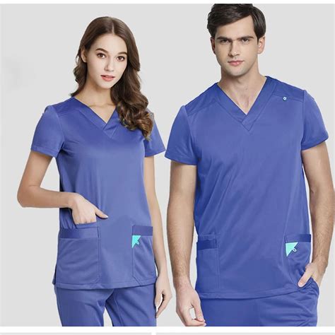 2018Infinity Stretch Rib Knit Scrubs Medical Uniforms Full Elastic Drawstring Medical Clothes ...