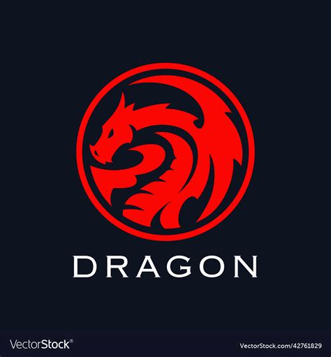 Red dragon logo icon Royalty Free Vector Image