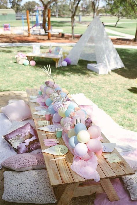 Pastel Picnic Party Table from a Pastel Sweet 2nd Birthday Party on Kara's Party Ideas | KarasP ...