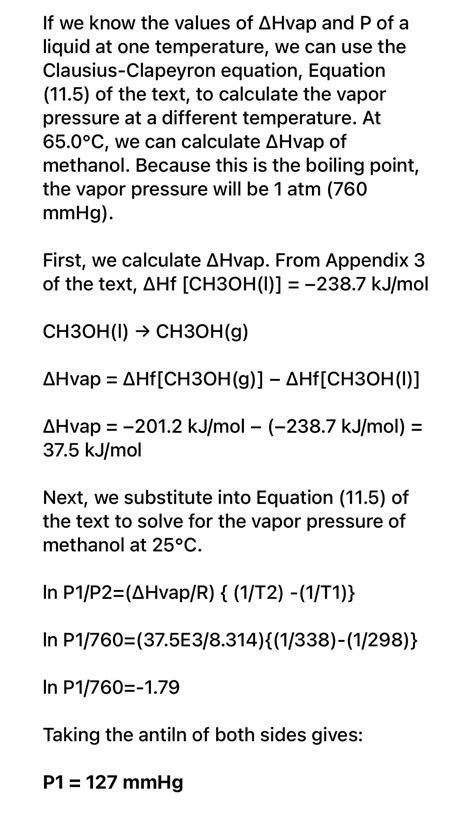 [Solved] The boiling point of methanol is 65.0°C, and the standard enthalpy... | Course Hero