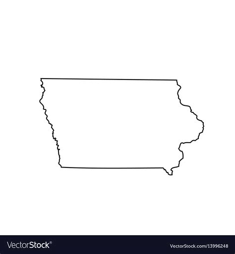 Map of the us state iowa Royalty Free Vector Image