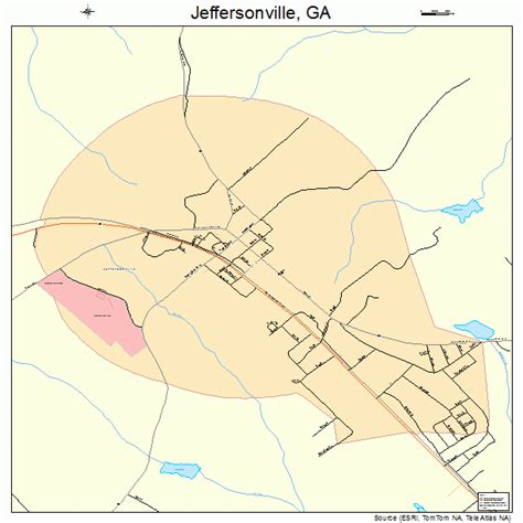 Jeffersonville Georgia Street Map 1342100