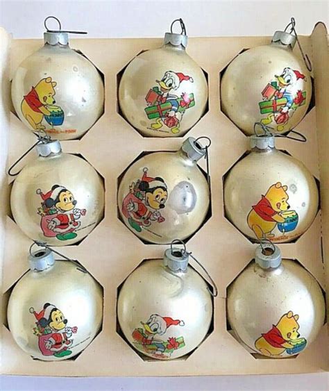 Disney 9 Glass Ornaments In Box. Wonderful World Of Disney. Made In USA ...