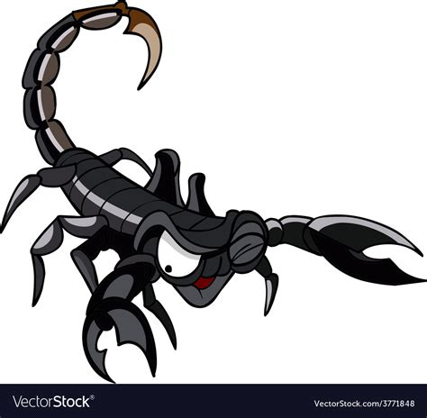 Cartoon evil scorpion Royalty Free Vector Image