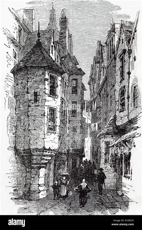 19th Century view of Cowgate, Edinburgh, Scotland Stock Photo - Alamy