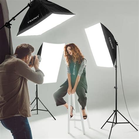 CRAPHY Professional Photo Studio Soft Box Lights Continuous Lighting ...