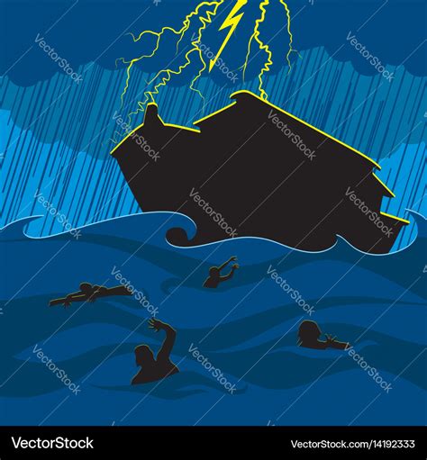 Flood and noahs ark Royalty Free Vector Image - VectorStock