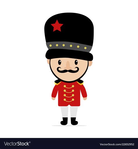 Cartoon british royal soldier Royalty Free Vector Image