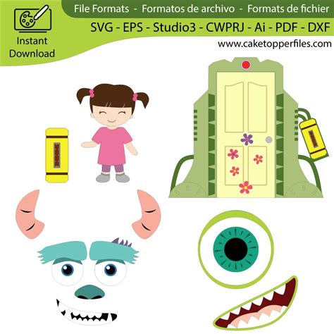 Monsters Inc Boo Cake Topper Cutting File