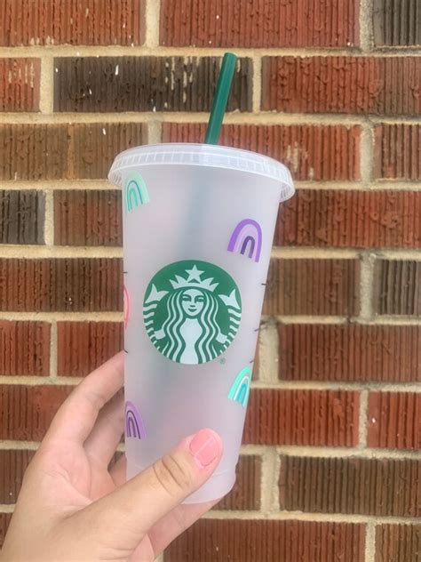 Mini Rainbows Starbucks Iced Cup Monotone Rainbow Pastel | Etsy