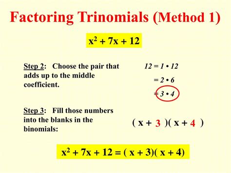 PPT - Factoring Trinomials a = 1 PowerPoint Presentation, free download ...