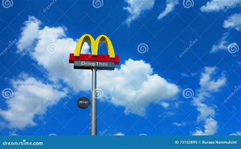 McDonald S Logo on Blue Sky Background . Editorial Image - Image of ...