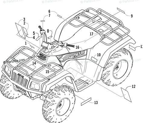 Arctic Cat ATV 2004 OEM Parts Diagram for Decals | Partzilla.com