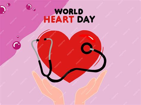 Premium Vector | World heart day poster logo illustration