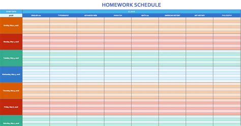 Excel Homework Template