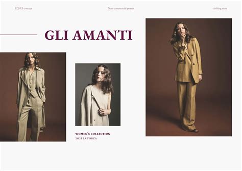 Gli Amanti e-commerce clothing website on Behance