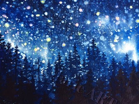 Night Forest Painting at PaintingValley.com | Explore collection of Night Forest Painting