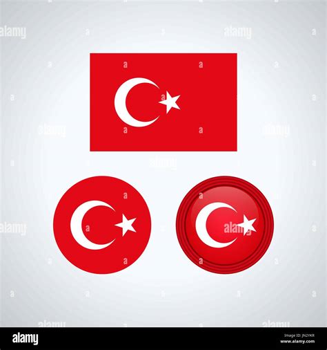 Flag design. Turkish flag set. Isolated template for your designs. Vector illustration Stock ...