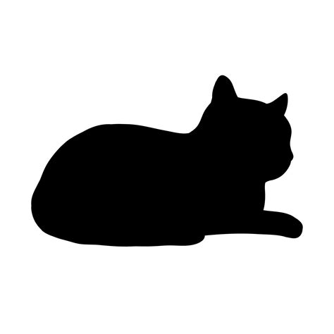 Black Cat Lying Down Abstract Silhouette. Icon, Logo vector ...