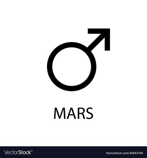 Mars icon planet symbol black sign Royalty Free Vector Image