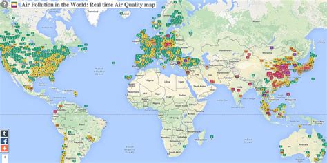 Map shows worldwide air pollution - Business Insider