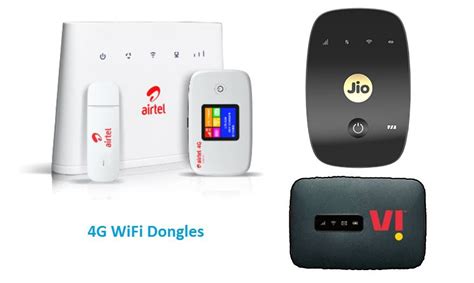 4G LTE Dongle or Wi-Fi Data Card offers: Vi, Airtel & Jio