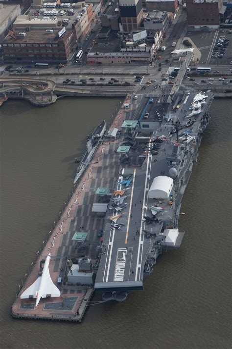 Aerial view of the museum from the Hudson River | Air and space museum ...