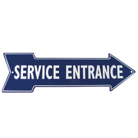 Metal Service Entrance Arrow Tin Sign Garage/Gas Station/Shop/Bar/Pub ...