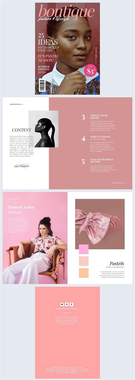 Fashion Magazine Layout Template | Fashion magazine layout, Fashion ...