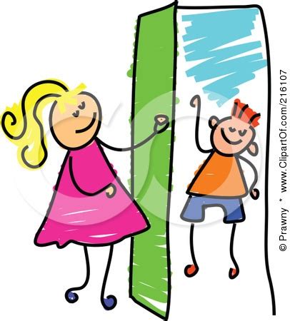 Royalty-Free (RF) Clipart Illustration of a Childs Sketch Of A Girl ...