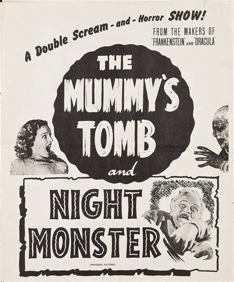 ronaldcmerchant: “the MUMMY’S TOMB (1942) and NIGHT MONSTER (1942) double bill ” | Classic ...