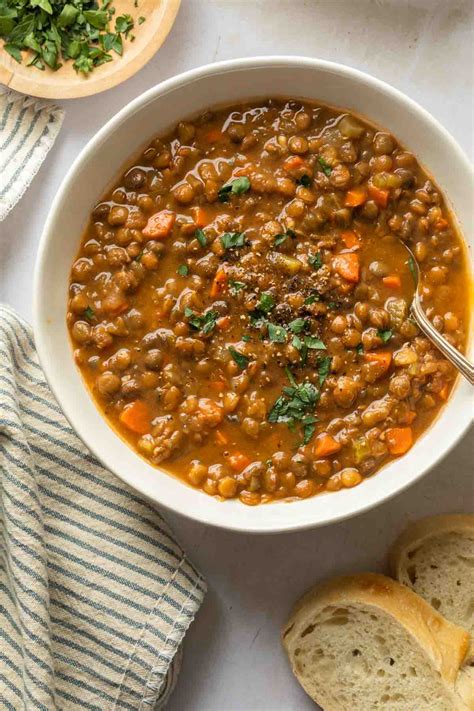 Slow Cooker Lentil Soup - Simply Whisked