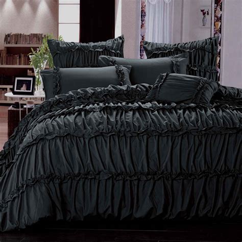 Charlotte King Queen Size Duvet Quilt Cover Set Black 3Pcs Bedding Set Bed Linen | eBay