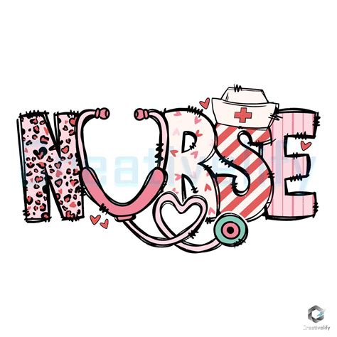 Nurse Love Stethoscope SVG Valentine's Day File Download - CreativeLify