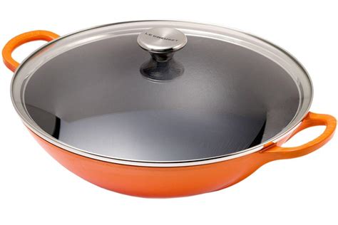 Le Creuset La Fonte enamel wok 32cm, 3.8L orange | Advantageously shopping at Knivesandtools.co.uk